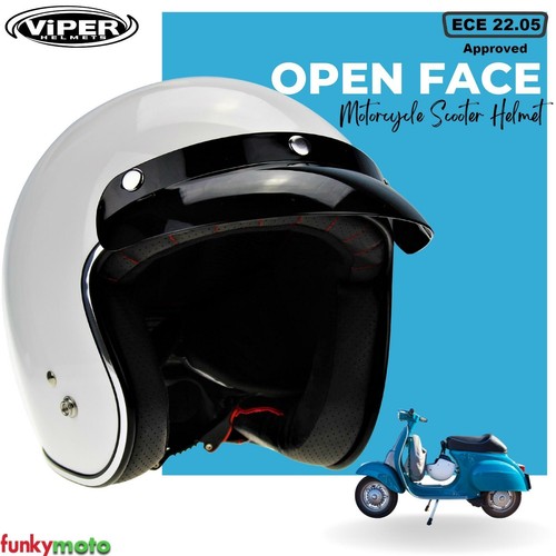 Viper RS05 Casco Jet Retrò Classico Omologato ECE 22.05 Harley Cafe Racer  Scoot | eBay