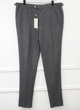 Men Suitsupply Brescia Trousers Pants Grey Flannel Size EU50 UK/US40 W37 JNJ390