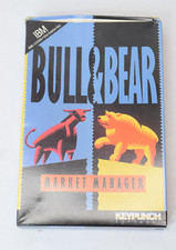 Bull  Bear Market Manager Keypunch Software 1989 5.25" Floppy Small Box PC DOS