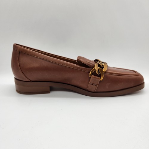 Vionic Women's Loafers Size 6 M Mizelle Brown Leather Gold Chunky Chain (386) - Picture 7 of 10