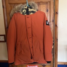 Bape Orange Yellow Camo Parka With Fur Hood