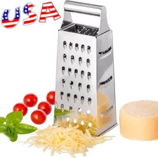Kitchen Stainless Steel 4-Sided Box Food Grater Vegetable Cheese Slicer Shredder