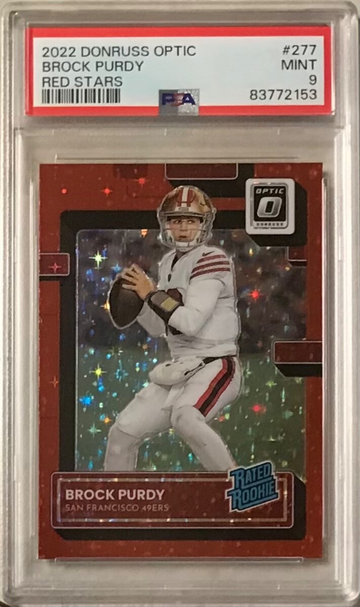 2022 Donruss Optic Brock Purdy SSP Red Stars Rated Rookie RC #277 ⭐️PSA 9 Mint
