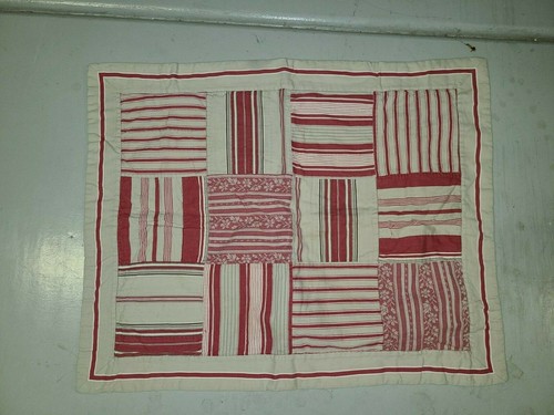 Pottery Barn "Red/Khaki Patches" Quilted Standard Sham