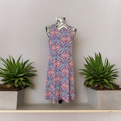 CUPIO Med Sleeveless Floral Medallion Knit Dress Fully Lined