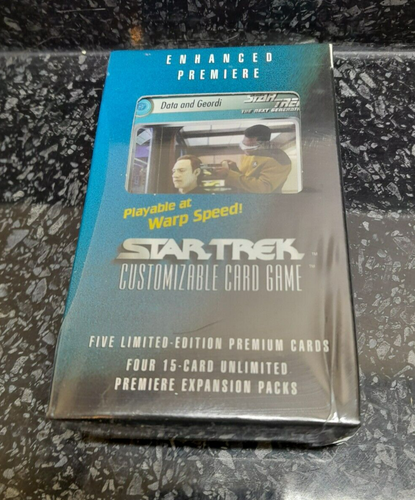 Star Trek CCG's The Next Gen Enhanced Premiere Data & Geordi 4 x Packs Sealed - Picture 6 of 6
