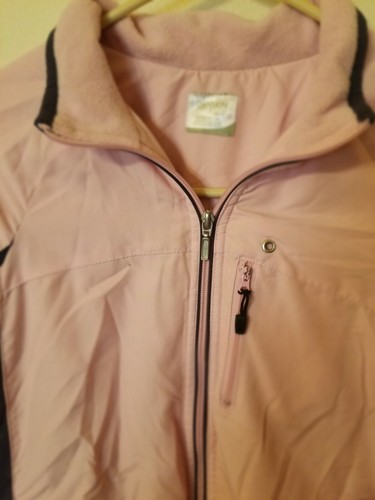 danskin womens size L pink gray full zip L Sleeve 3 pockets 1 zips lined fleece - Picture 3 of 12