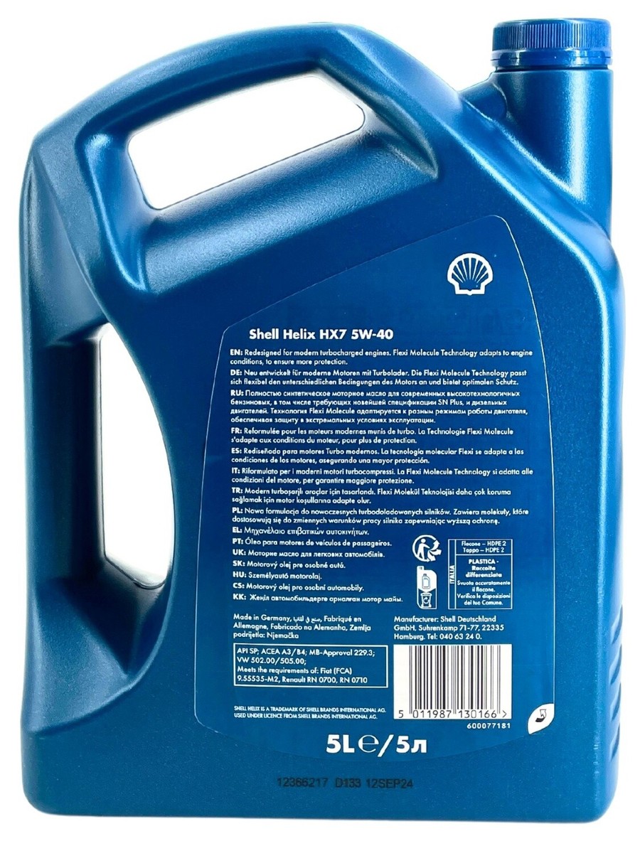 Shell 5W-40 Helix HX7 | 5X 1 Litre | Buy Motor Oil At Best Prices