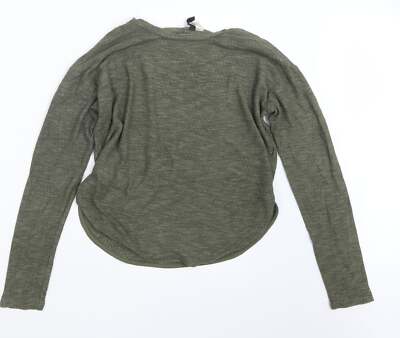 Divided by H&M Damen Pullover grün Rundhals Viskosemischung Größe S