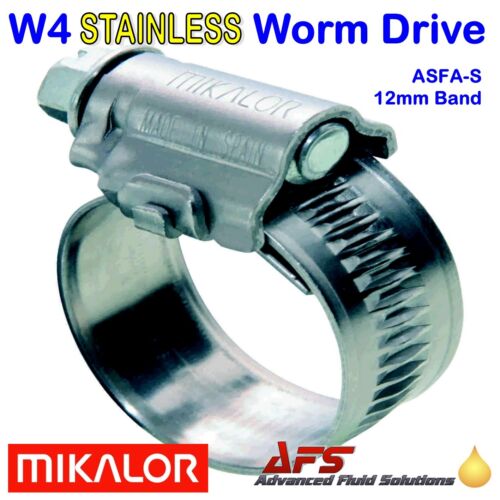 Abrazadera de radiador de acero inoxidable Mikalor W4 clip de tubo de accionamiento helicoidal Reino Unido - Imagen 5 de 33