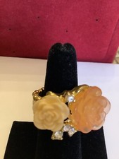 Roses and Rhinestones Stretch Band Statement Ring