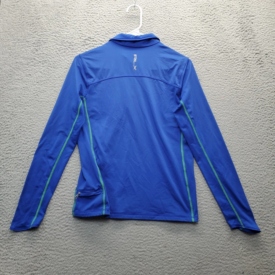 RLX Ralph Lauren Ropa Activa Camisa Mujer Pequeña Azul Elastizada Manga Larga Pullover Foto 2 de 4