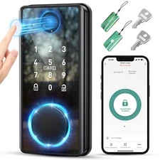 Keyless Entry Fingerprint Door Smart Deadbolt Lock - Keypad Biometric Bluetooth