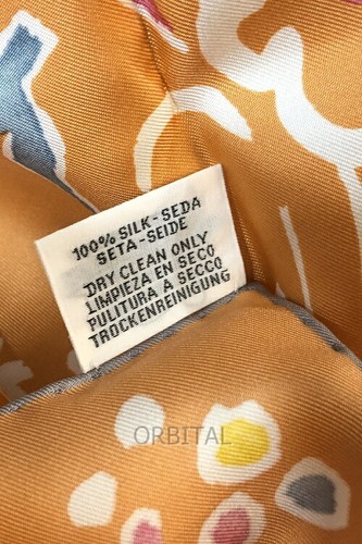 HERMES HERMES CARES 90 SILK SCARF SPRING ISLAND ISOLA DI PRIMAVERA ORANGE - Picture 7 of 8