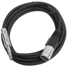 10 Foot Black XLR Male to TRS Patch Cables PA DJ Cords XLRM to 1/4"
