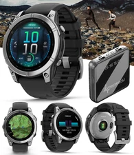 Garmin fenix E – 47 mm, AMOLED Stainless Steel GPS Smartwatch with Power Bank