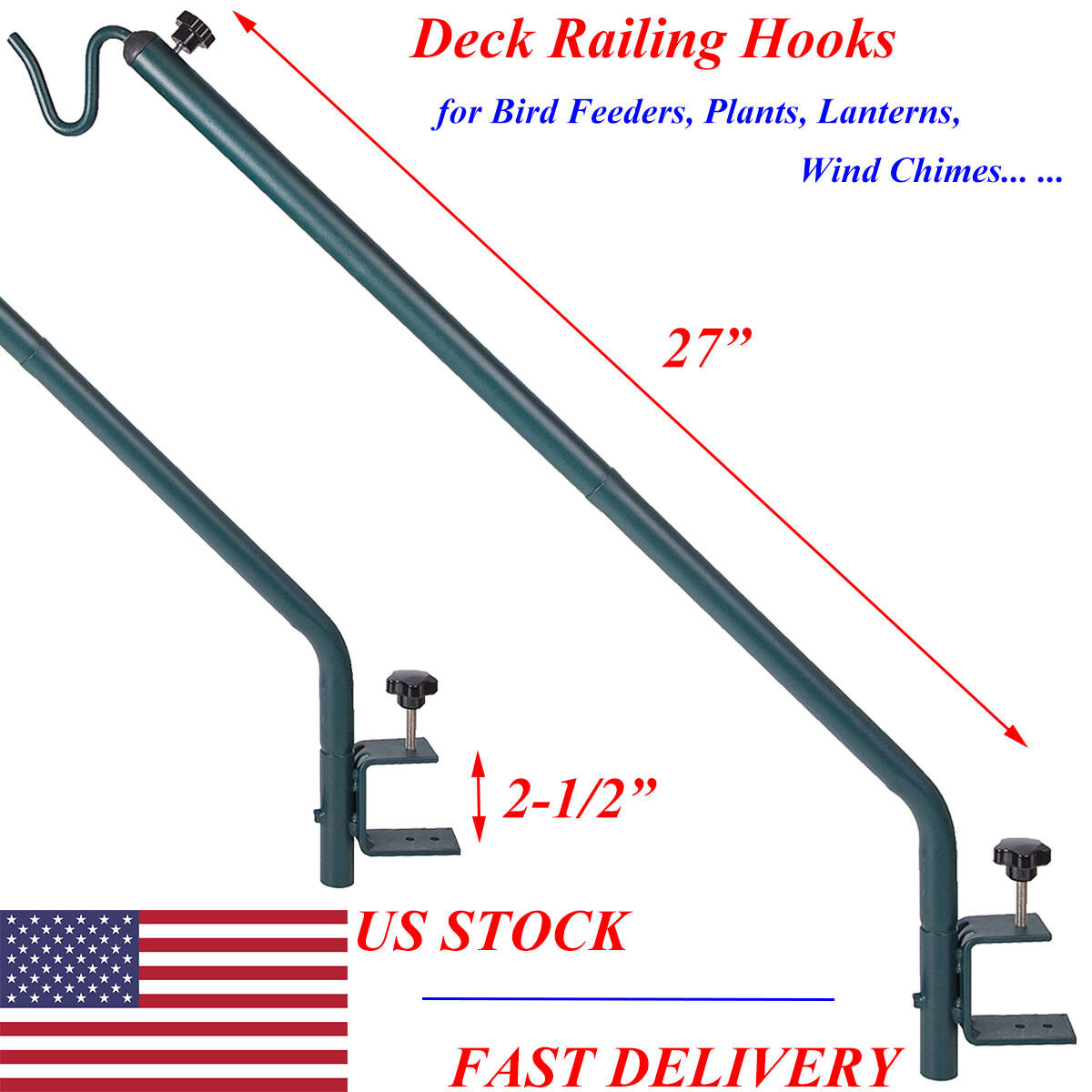 7penn Heavy Duty Bird Feeder Pole Wall Bracket Hook Deck Bird