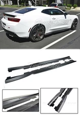 For 16-Up Chevy Camaro T6 Style Side Skirts Rocker Panels ABS Plastic 6th Gen 