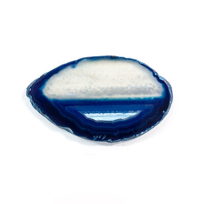 1 Stück Achat Scheibe blau Achatscheibe poliert (gefärbt) Größe 6-8 cm