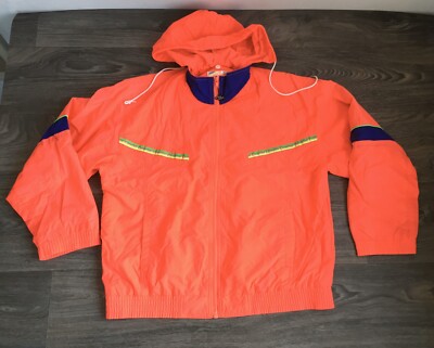 Style Auto Competition Jacket Racing Windbreaker 80's Vtg Neon Car Sz Sm 
