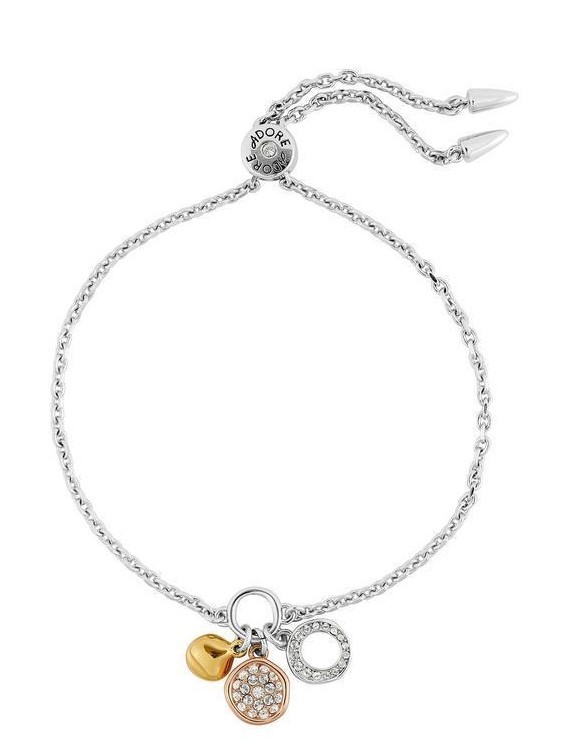 Adore Swarovski Signature Organic Circle Charm Bracelet Crystal/Rhodium Plated