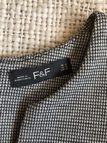 Black and white dogtooth stretchy dress, 14 F&F - Picture 10 of 12