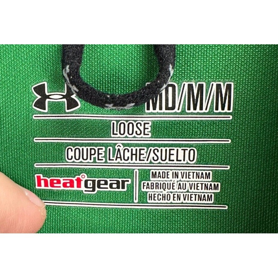 Under Armour Heat Gear Polo Shirt Mens Medium Blue Irish Shamrock Series Golf