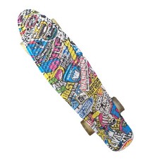Mini Cruiser Skateboard 22" Graffiti Design Fashion Board Multicoloured - Used