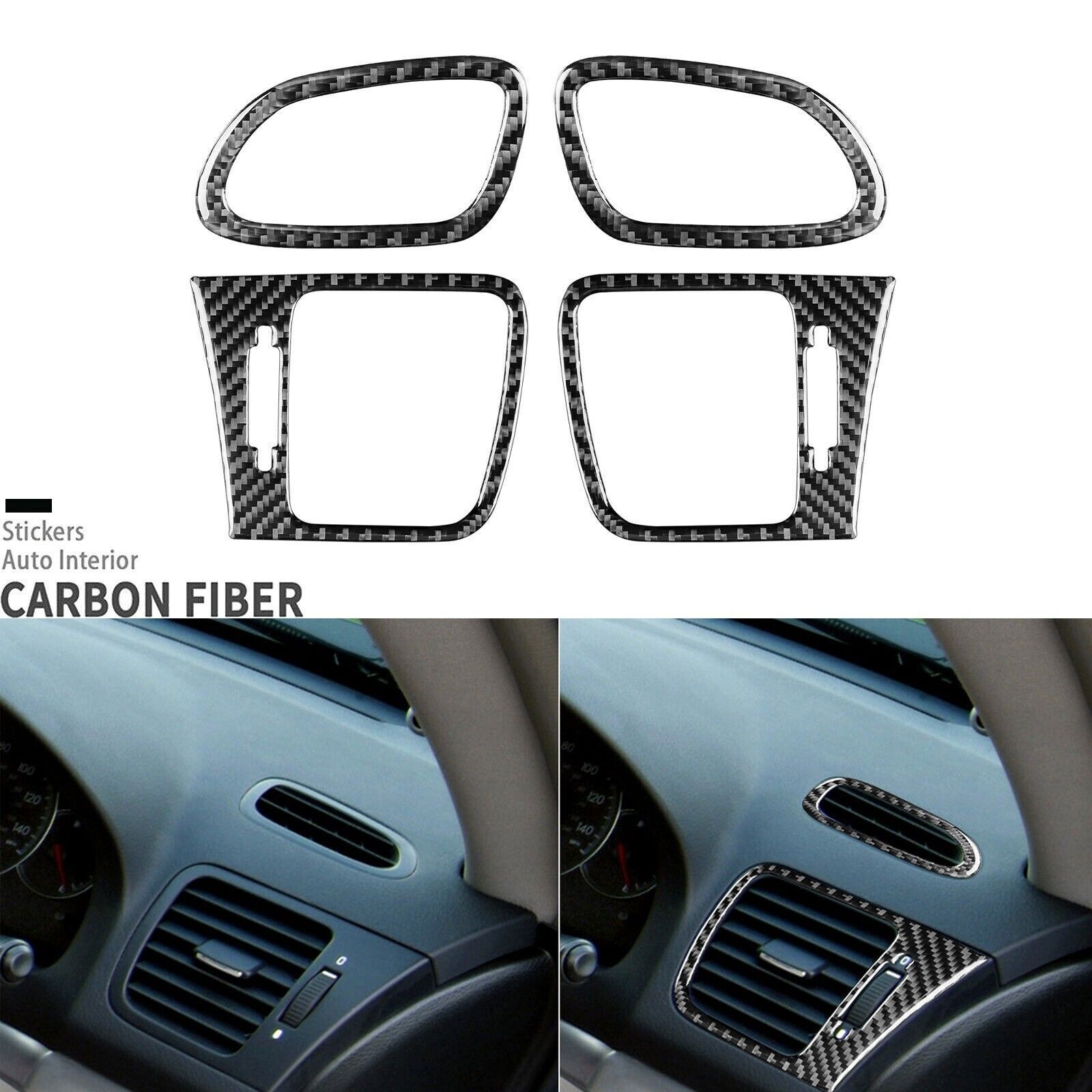 4Pcs Real Carbon Fiber Dashboard Air Vent Cover For Subaru Legacy Outback 05-09