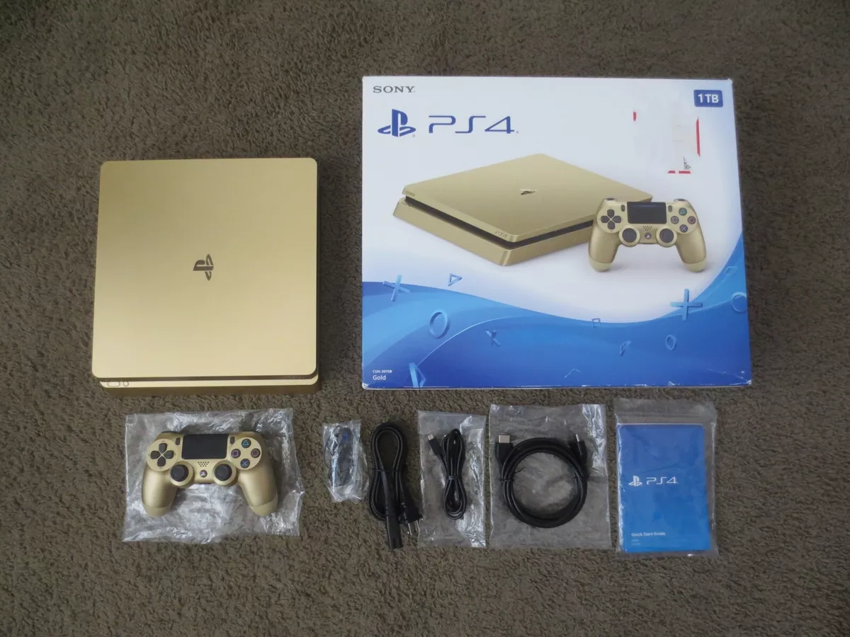 Sony PlayStation 4 PS4 Slim 1TB Gold Game Console Limited Edition Fast Free  Ship