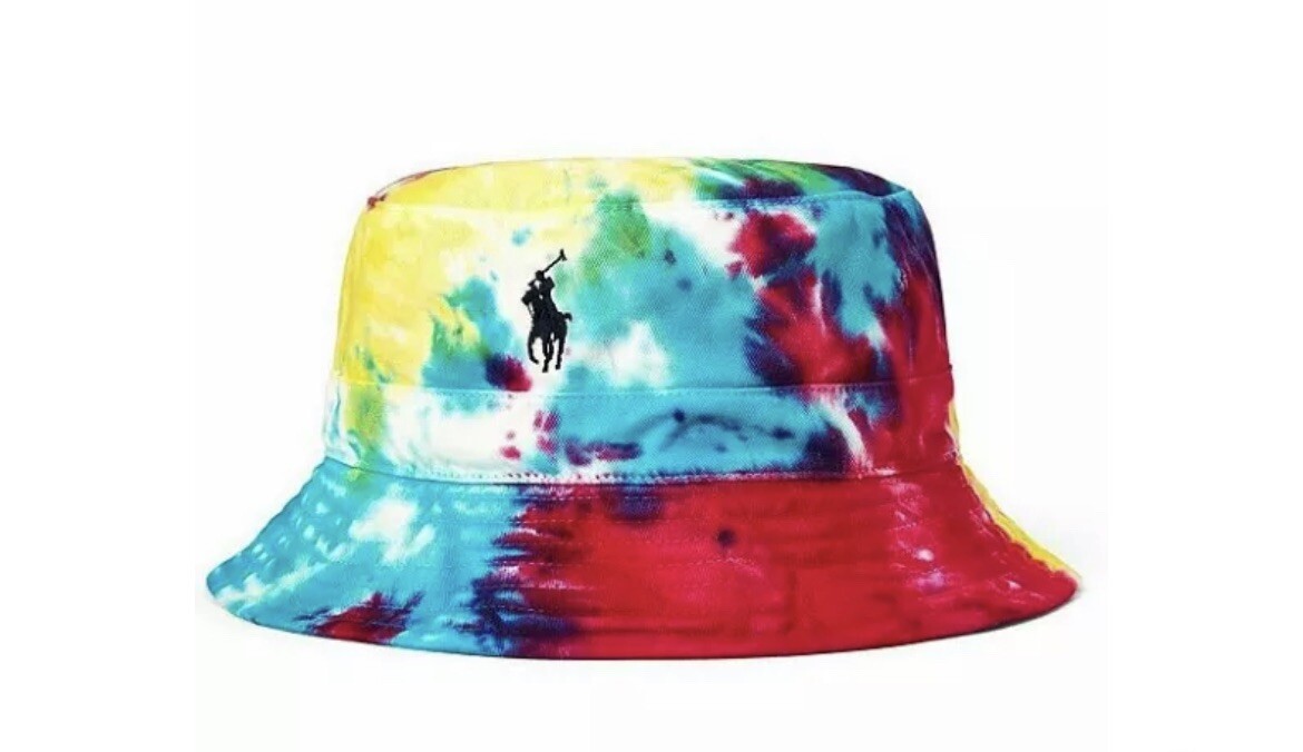CAPPELLO POLO RALPH LAUREN EDIZIONE LIMITATA TYE DYE BUCKET logo pony NUOVO CON ETICHETTE