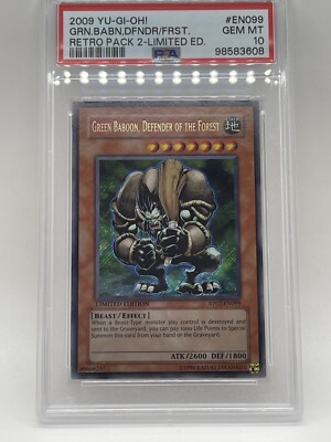 Green Baboon Defender Of The Forest PSA 10 GEM MINT💎 RP02-EN099