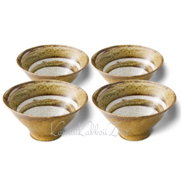 Ramen/Fideos Cuenco UzuhakeKannyu Kuchiba 6.5 Sendan Takahamadon Juego de 4 p...