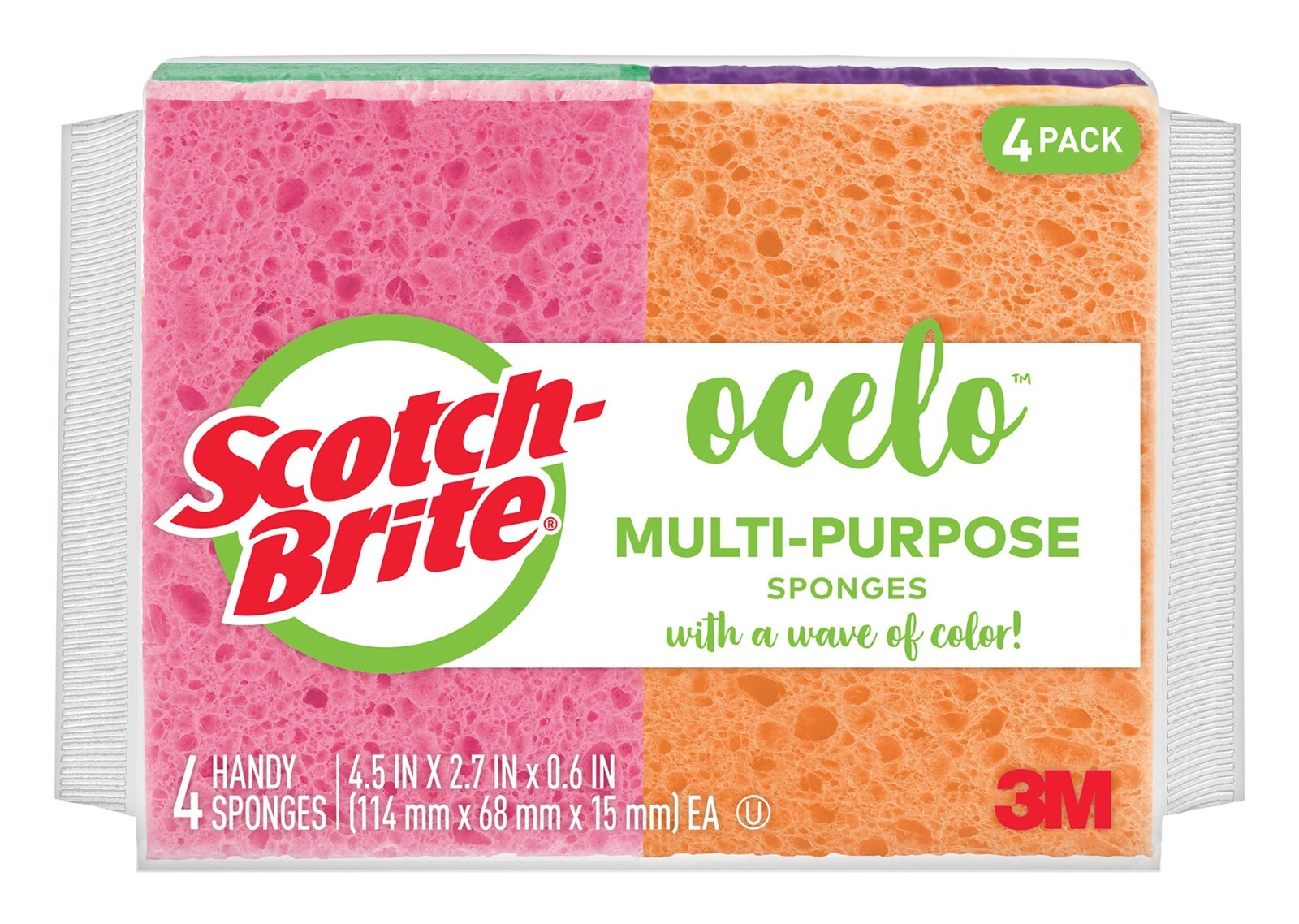 Scotch Brite Ocelo 7274 10 Multi Purpose Sponges 4 5 X 2 7 X 0 6 Scotch brite ocelo 7274 10 multi purpose sponges 4 5 x 2 7 x 0 6