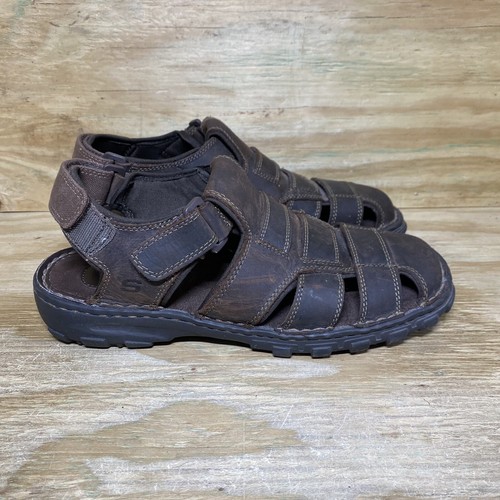 Skechers Fisherman Sandals Mens 9 Brown Leather 60848 Gem