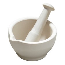 White Mortar And Pestle Set Stone Grinding Crushing Grinder Natural Herbs Spices