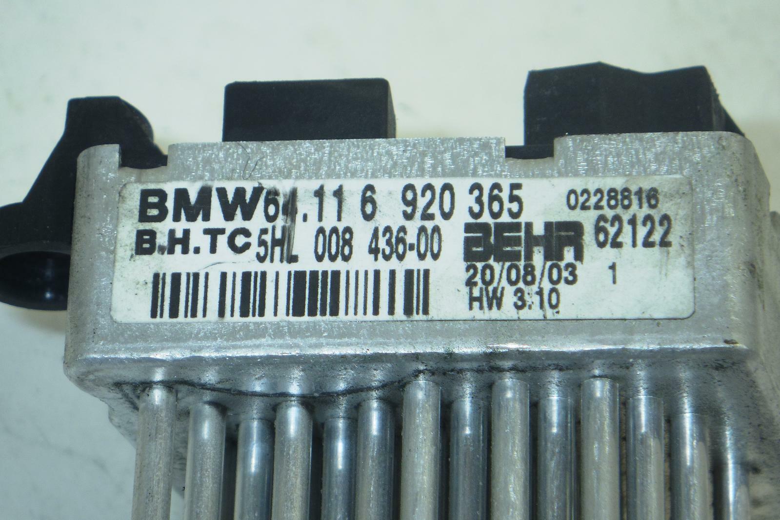 64116920365; BMW M3 E46 OEM Blower Motor Resistor 01 02 03 04 05  