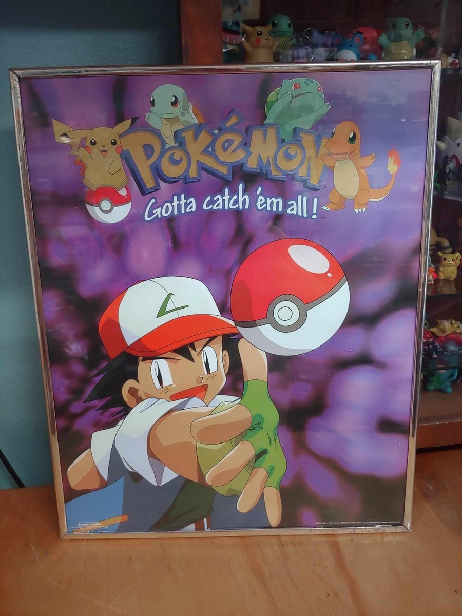 Vintage 1999 POKEMON Original Purple Poster 16X20 Nintendo Gotta