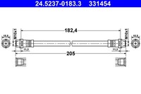 1X ATE 24.5237-0183.3 Bremsschlauch FüR VW Audi Skoda
