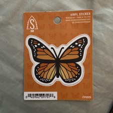 Monarch Butterfly Vinyl Sticker Decal, Yellow Orange Black, 3.25"