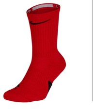 Nike Elite Dri Fit Crew Socks - SX7622 657 - Red / Black - Men's Size: M 6-8 