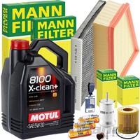 Mann Inspektionspaket+Motul 5W30 Passend FüR VW Polo 9N Skoda Fabia 6Y Ibiza 3