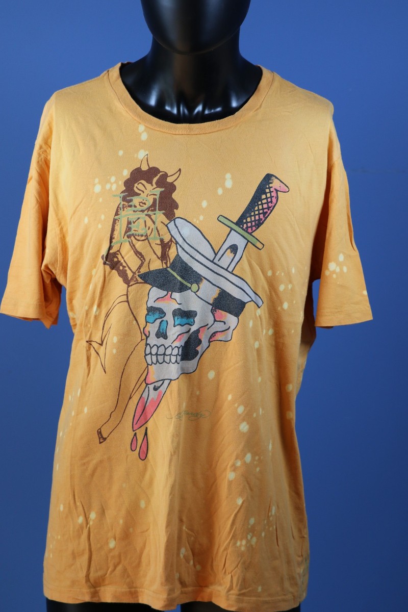 Vintage Christian Audigier × Ed Hardy Bomba Watercolor Camicia XXL