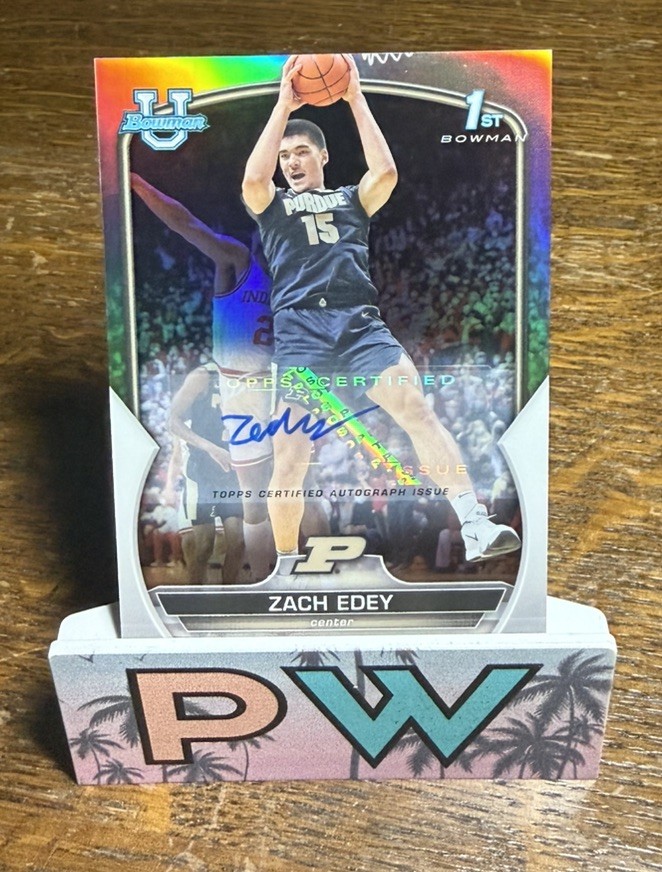 2022-23 Bowman University 1st Zach Edey /499 Auto Refractor Purdue Autograph