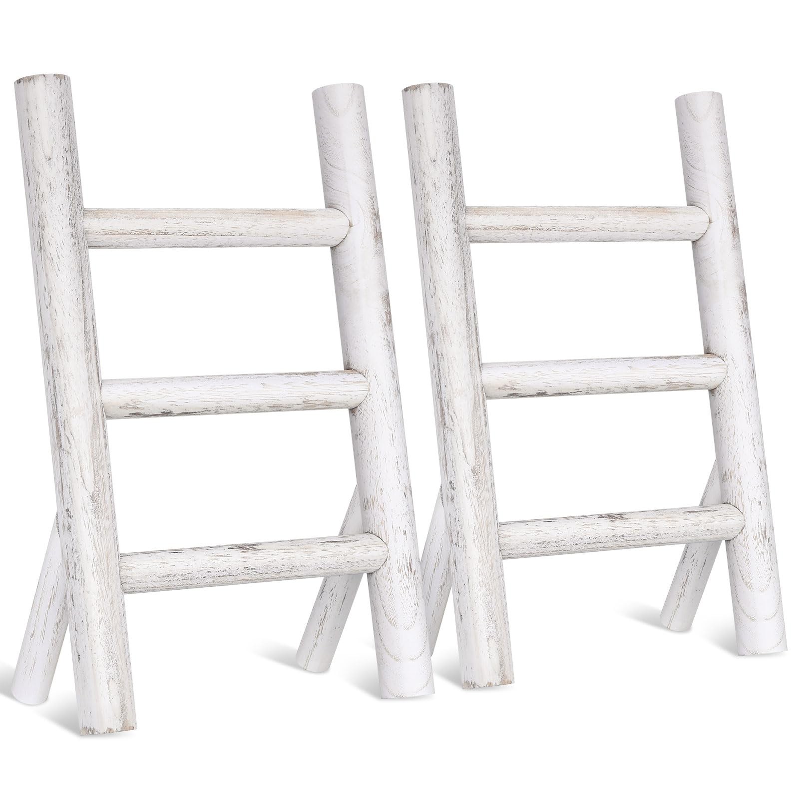 Ladder Rustic Hand Towel Stand Rack Mini Countertop To...