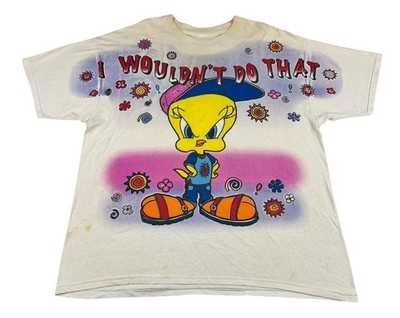 Vintage 90s Looney Tunes Tweety Bird Shirt All Over Print AOP 1996