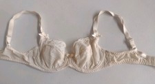 ALEGRO Sheer Lace Underwire Sexy Lingerie Bra Off White Size US 34B