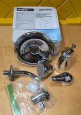 New MOEN Chateau Single-Handle 1-Spray Shower Faucet & Tub Trim Kit in Chrome