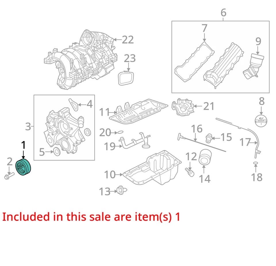 Equilibrador armónico 4,7 L para camioneta Dodge 1500 08-13 1615091 Foto 3 de 4