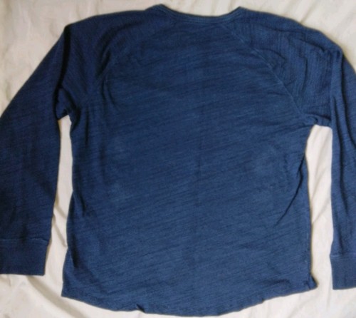 GAP Long Sleeve Henley Shirt Blue Preppy Casual 90s Y2K Mens XL - Picture 9 of 17